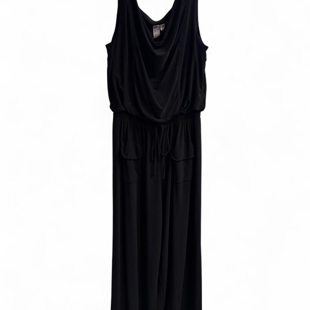 Black romper with elastic waist